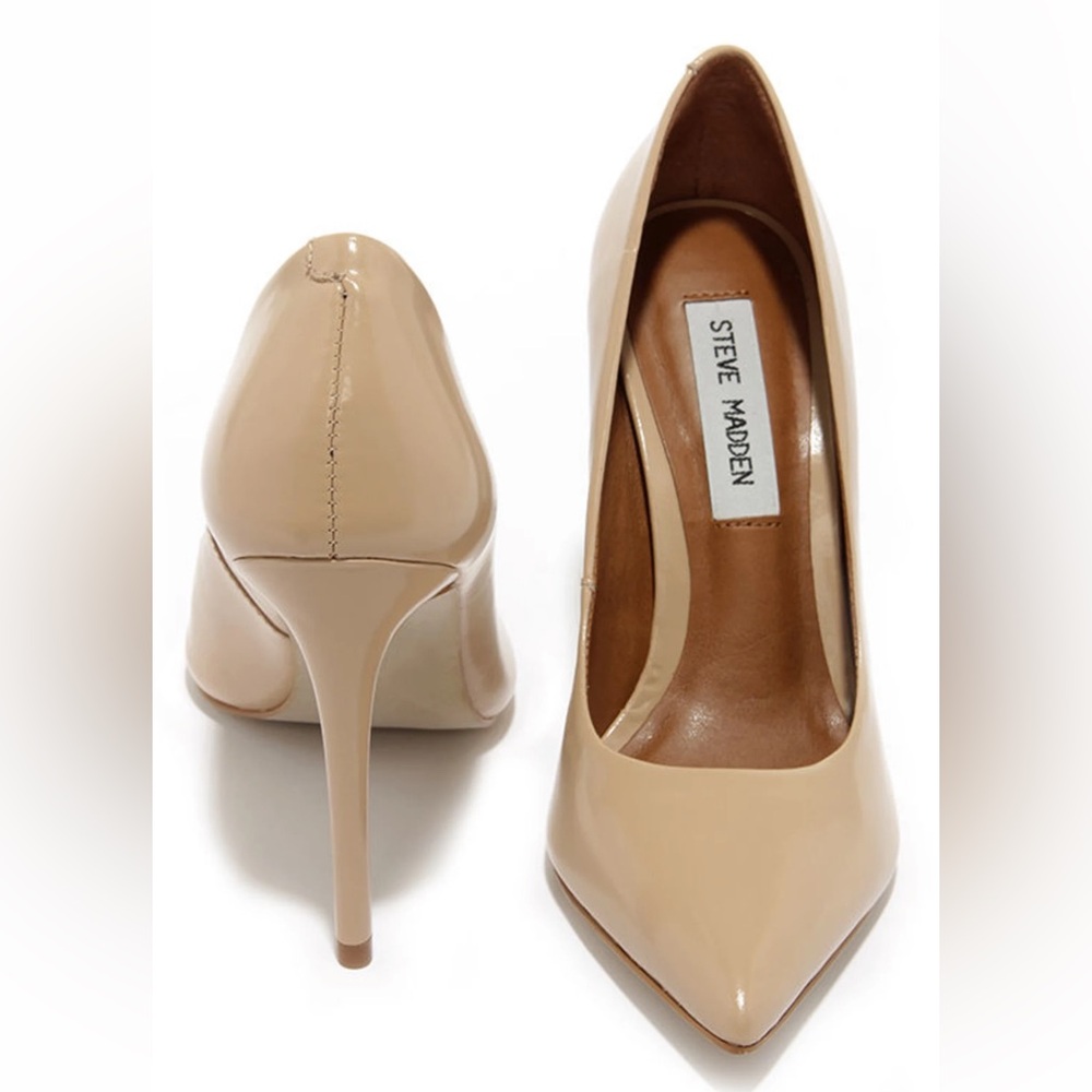 Steve Madden Proto Nude/Blush Leather Pointed Pumps